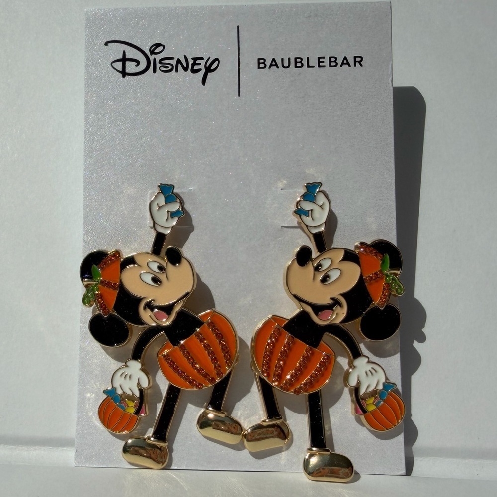 Disney BaubleBar Gold and White Earrings